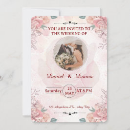 Invitación a la boda moderna minimalista