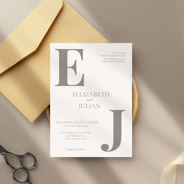 Invitación a la boda moderna minimalista (Subido por el creador)