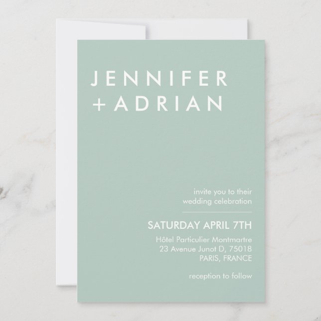Invitación a la boda moderna minimalista (Reverso)