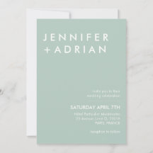 Invitación a la boda moderna minimalista