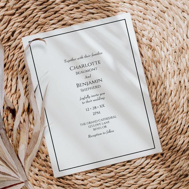 Invitación a la boda moderna Minimalista simple (Subido por el creador)