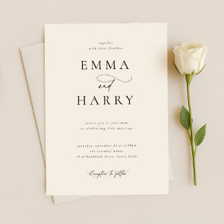Invitación a la boda moderna Minimalista simple