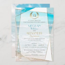 Invitación a la boda | Moderna playa de Monograma
