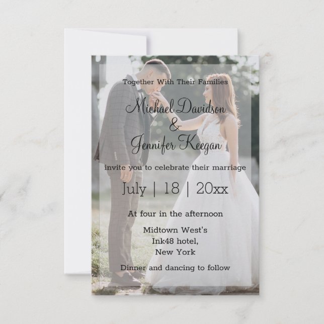 invitación a la boda moderna por el día de la cali (Anverso)