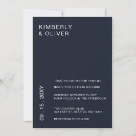 Invitación a la boda moderna simple y elegante de 