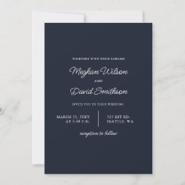 Invitación a la boda moderna simple y elegante de