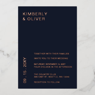 Invitación a la boda moderna simple y elegante de