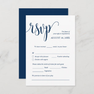 Invitación a la boda moderna Tarjeta adjunta RSVP