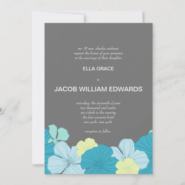 Invitación a la boda moderna // Tropicales exubera (Anverso)