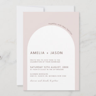 Invitación a la boda moderna y minimalista