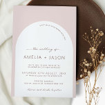 Invitación a la boda moderna y minimalista<br><div class="desc">Diseñada para coordinar con nuestra moderna colección de Boho Arch, esta moderna invitación a la boda incluye el moderno y popular arco de color blanco sobre fondo beige rosado, combinado con el tipo de letra del guión. Para una personalización más avanzada de este diseño, por ejemplo, cambiar el diseño, el...</div>