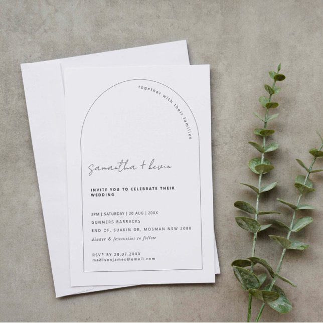 Invitación a la boda moderna y minimalista (Subido por el creador)