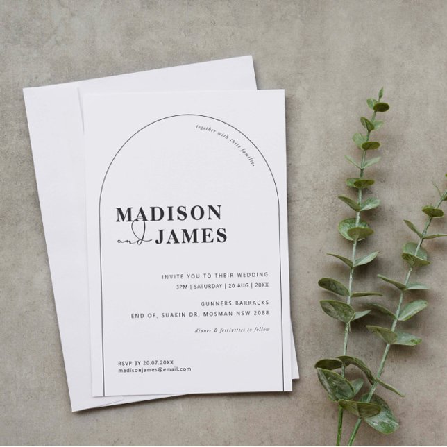 Invitación a la boda moderna y minimalista (Subido por el creador)