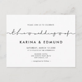 Invitación a la boda moderna y minimalista