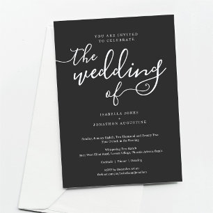 Invitación a la boda moderna y Minimalista con RSV