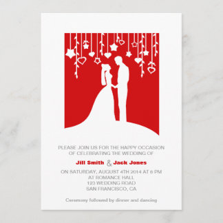 Invitación a la boda moderna y moderna en tonos ro