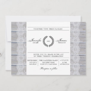 Invitación a la boda moderna y rústica