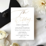 Invitación a la boda moderna y simple de la caligr<br><div class="desc">Simple caligrafía moderna de oro Invitación a la boda para un boda moderno formal o informal. Leer oro en blanco y negro con una caligrafía moderna impresionante. Preciosa caligrafía. El Boda con letras de oro de Relieve metalizado de Faux.</div>