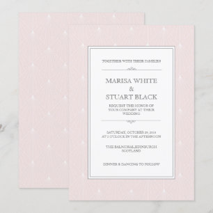 Invitación a la boda modernista y rosa claro