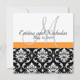 Invitación a la boda monocromática del Naranja