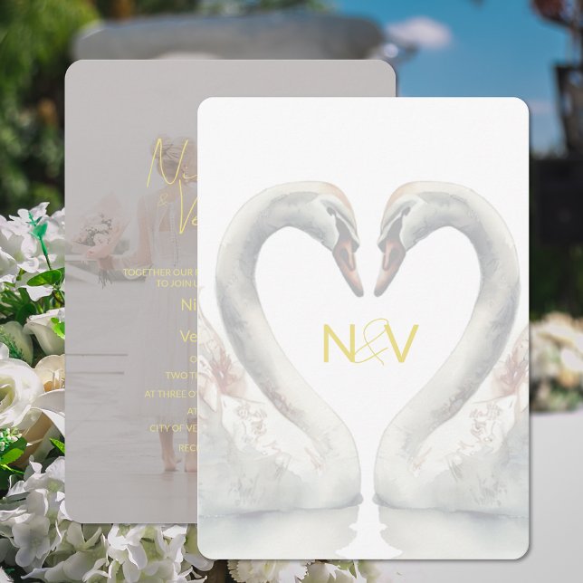 Invitación a la boda monográfica (Monogram Wedding Invitation (front and back))