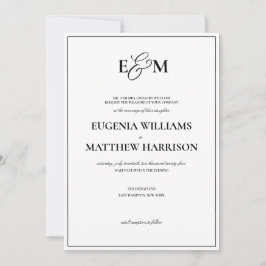 Invitación a la boda monográfica clásica