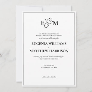 Invitación a la boda monográfica clásica