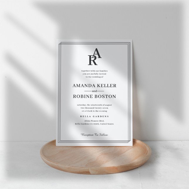 Invitación a la boda monográfica clásica (Subido por el creador)