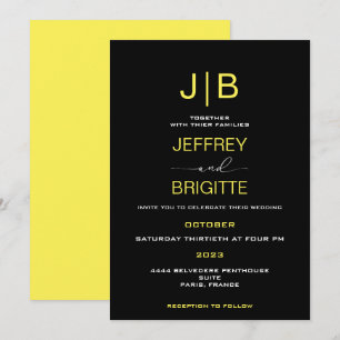 Invitación a la boda monográfica con guión simple