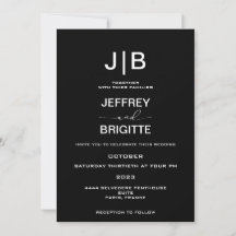 Invitación a la boda monográfica con guión simple