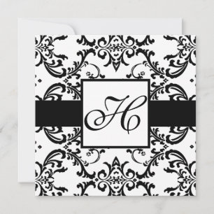 Invitación a la boda monográfica Damasco de Swirl