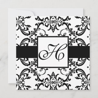 Invitación a la boda monográfica Damasco de Swirl