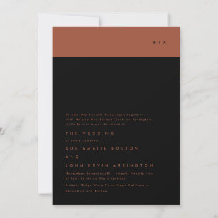 Invitación a la boda monográfica de la franja de t