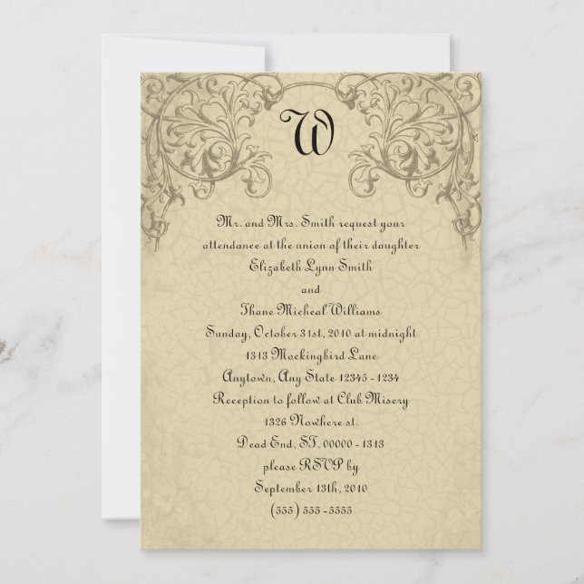 Invitación a la boda monográfica de Steampunk Scro (Anverso)
