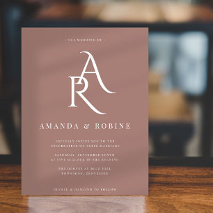 Invitación a la boda monográfica moderna