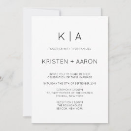 Invitación a la boda monográfica moderna