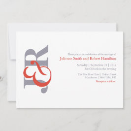 Invitación a la boda monográfica moderna y elegant