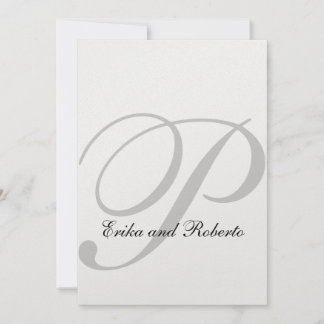 Invitación a la boda monograma con papel blanco so