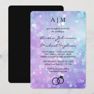 Invitación a la boda monograma de Purpurina de sir