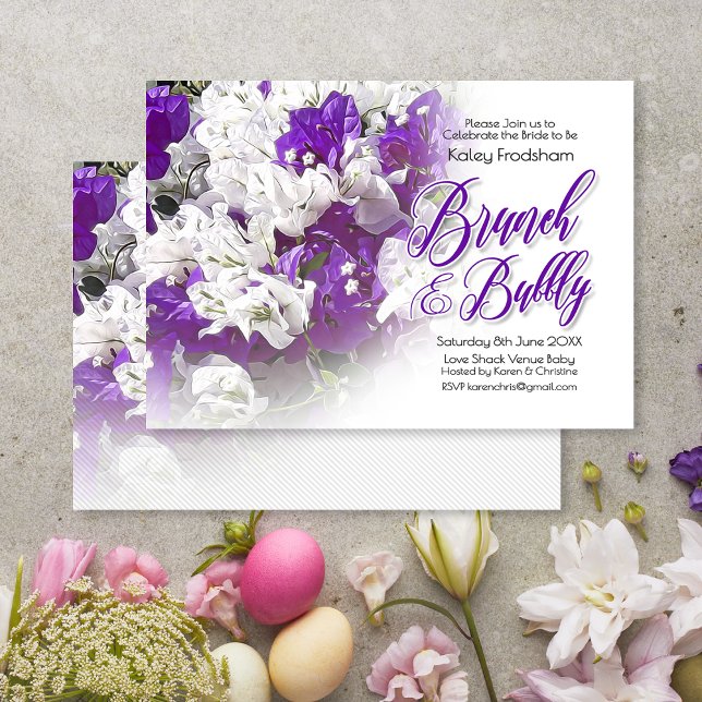 Invitación a la boda morada blanca de brunch y bur (Subido por el creador)