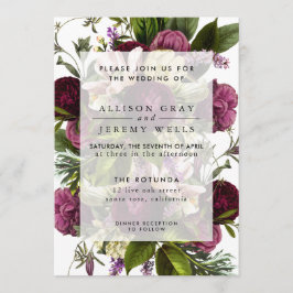 Invitación a la boda morada floral