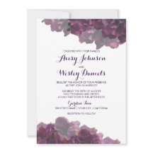 Invitación a la boda morada floral