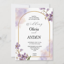 Invitación a la boda morada floral