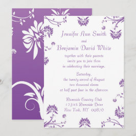 Invitación a la boda morada floral