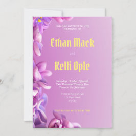 Invitación a la boda morada floral
