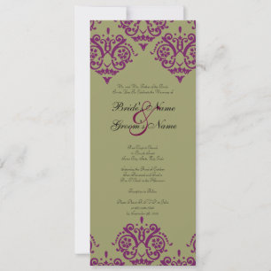 Invitación a la boda morada y verde