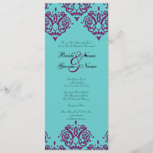 Invitación a la boda morada y Verde azulada