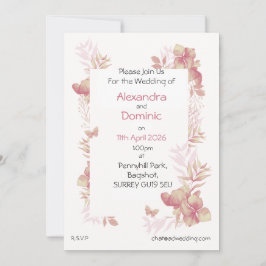 Invitación a la boda - moto de mariposa floral ros