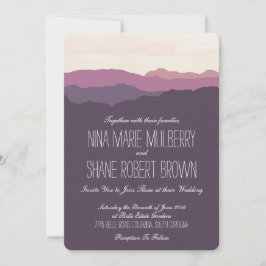 Invitación a la boda "Mountain Range" 5"x7" Púrpur