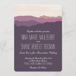 Invitación a la boda "Mountain Range" 5"x7" Púrpur